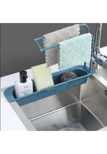 Teleskopik Lavabo Depolama Raf Ayarlanabilir Tahliye Raf Mutfak Yıkama Bezi Sünger Tutucu Raflar Ve Amp Tutucular 19 x 7 CM