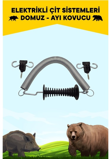 Atlas Elektrikli Domuz Ayı Kovucu Çit Kapı Yayı Seti