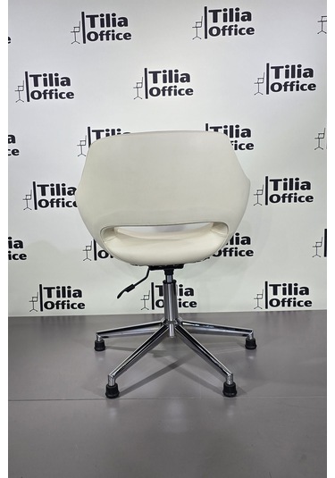 Monaco Çalışma Kesim Koltuğu Konik Sabit Ayak Krem