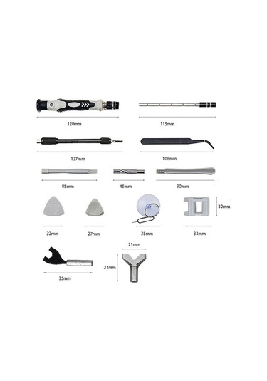 Pazly Tornavida Telefonu Tamir Sökme Seti Saat İn Gri Fonksiyonlu Çok Cep Aracı Alet 138 1 Dq