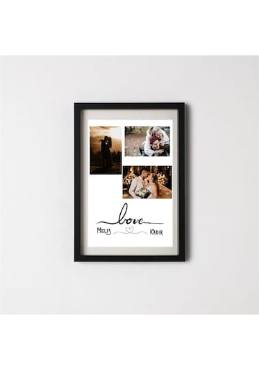 Sevgililere Özel 3 Kolaj Fotoğraflı Yapışkanlı Sök Tak Çerçeve 20x30cm