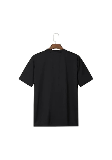 Elfa Tekstil Unisex Balance Baskili Bi Si Klet Yaka T-shi Rt SIYAH