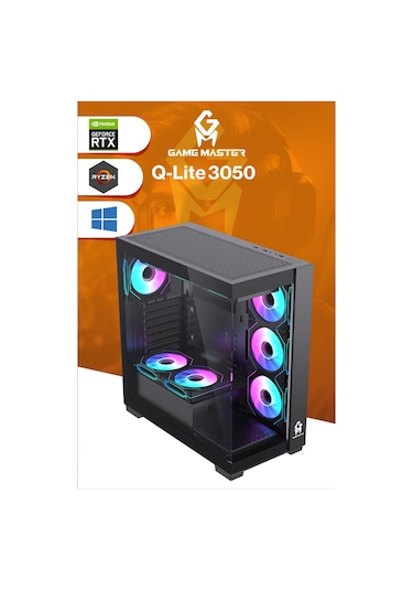Game Master Qlite-3050 R5-5600 16 GB 512 GB M.2 SSD RTX3050 Free Dos Masaüstü Oyuncu Bilgisayarı