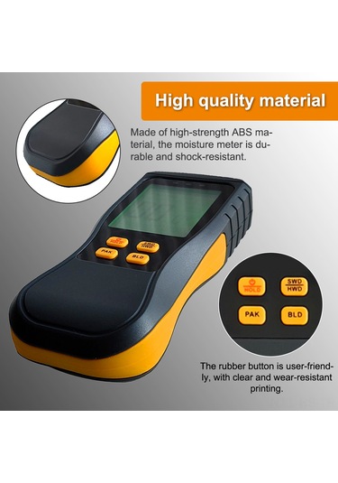 Reedark Kahve Tonu Dijital Nem Ölçer, Ahşap/imalat/inşaat Malzemeleri İçin, 0.1% Çözünürlük, 0.5% Doğruluk, Aaa Pil İle Çalışır Pil Dahil Değil