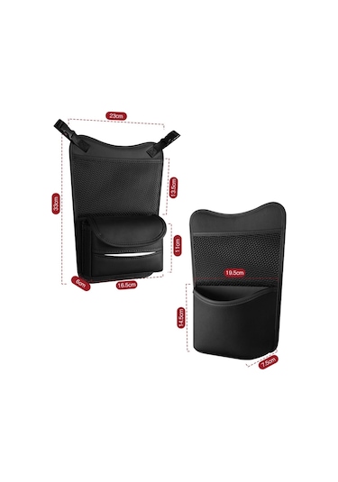 Koltuklar Arası Araba Düzenleyici Çok Fonksiyonlu Saklama Çantası Ön Ve Arka Çift Kullanımlı Mendil Kutusu Siyah