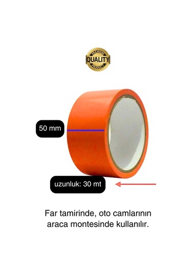 İz Bırakmaz 50 Mm X 30 Mt Araba Montaj Bandı Oto Araç Sabitleme Bant Ekstra Güçlü Suya Dayanıklı