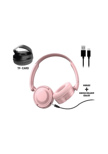 Snopy SN-XBK33 Batty Bluetooth 5.0 TF Kart Özellikli Katlanabilir Kulak Üstü Kulaklık