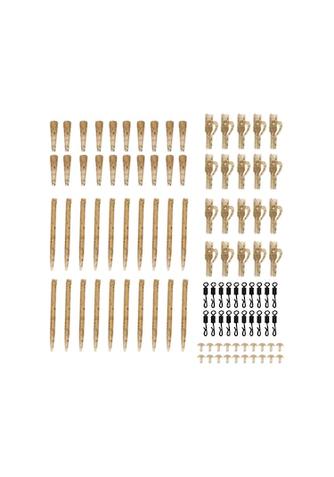 Neevoyu Carp Balıkçılığı Erişim Seti 100 Adet - Yeşil Kamuflaj: Kurşun Klips, Tırnaklı Debriyaj, Döner Pivota Ve Lastik Uçlar