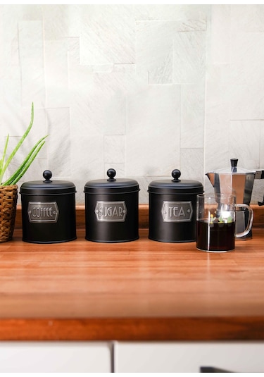 The Mia Çay Şeker Kahve Kavanozu 1,70 Lt Siyah