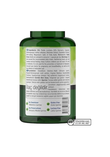 Natures Supreme Milk Thistle Complex 60 Kapsül Aromasiz