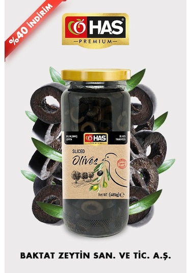 Has Premium Dilimlenmiş Siyah Zeytin 500 G