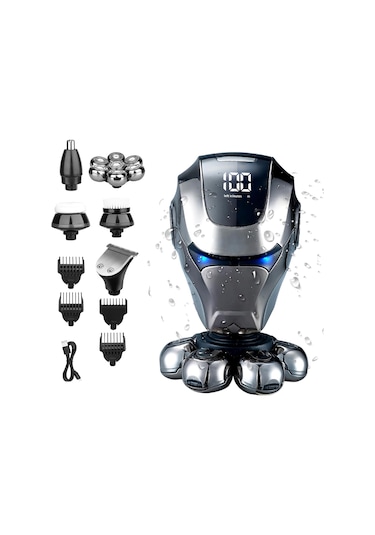 Elektrikli Baş Tıraş Makinesi, Burun Kılları İle 5'i 1 Arada Baş Tıraş Makinesi