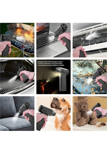 Honeybeeshop Absler Anknq Mini Sıkıştırılmış Hava Üfleyici Turbo Jet Fan Şiddetli Turbo Üfleyici Usb Şarjlı Araba Temizleme Kamp Çim Bakımı