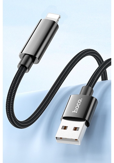 Hoco U125 Benefit USB to Lightning Şarj Data Kablosu Siyah 1.2 M