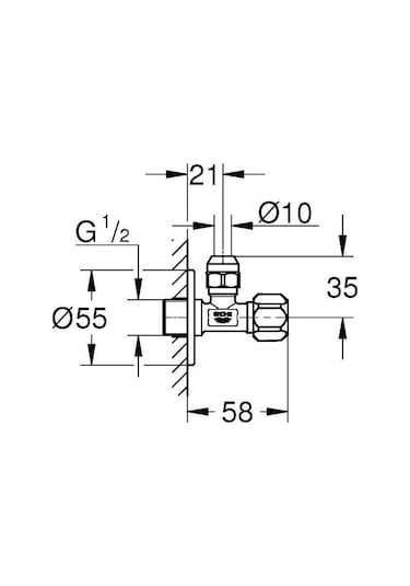 Grohe 1/2 Girişli x 3/8 Çıkışlı Ara Musluk 4 Adet - 22018000 Gri