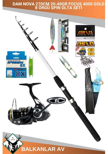 Dam Nova 270cm 20-40gr Focus 4000 Gold 8 Örgü Spin Olta Seti