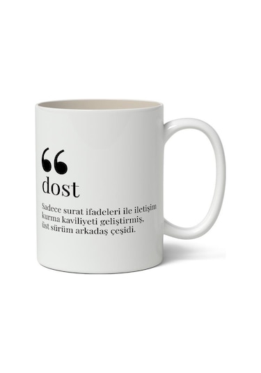 Dost Kelime Anlamı Baskılı Kupa Bardak Baskılı Kahve Kupa Bardak