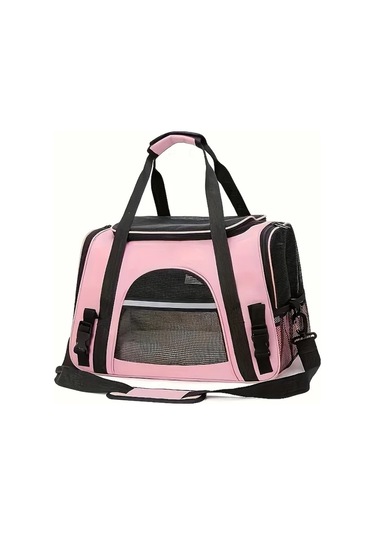 Fochsia Mor Yumuşak Tüylü Seyahat Taşıma Çantası Ayrılabilir Taban Orta Boy Kedi Köpek
