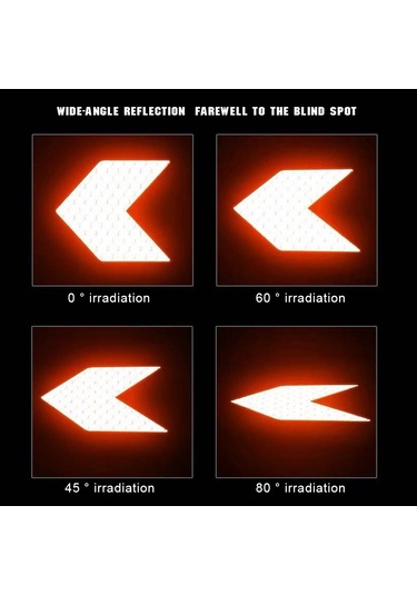 Mavi 2 Adet Araba Yansıtıcı Etiket Oklar Desen Uyarı Çıkartmaları Motosiklet Oto Kuyruk Çubuğu Tampon Güvenliği