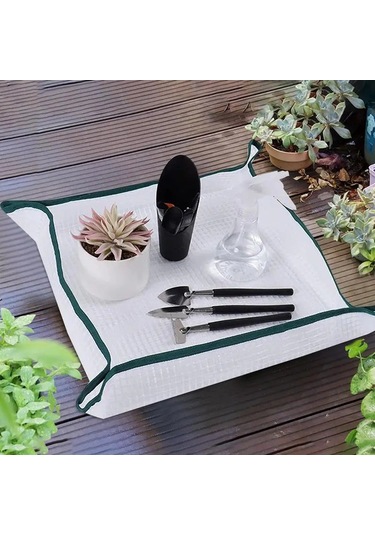 Beyaz-50 Cm Bitki Saksı Değiştirme Kare Mat Su Geçirmez Kalınlaşmak Kapalı Fide Kirli Yakalayıcı Bonsai Etli Saksı Tente