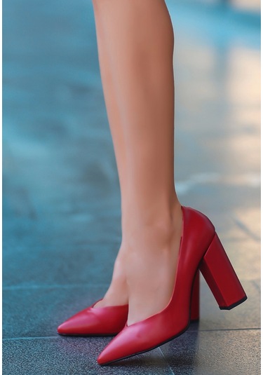 Giort Kırmızı Cilt Topuklu Ayakkabı Çok Renkli