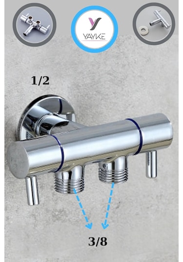 Yayke Çift Kollu Çıkışlı Lüx Taharet Musluğu Krom