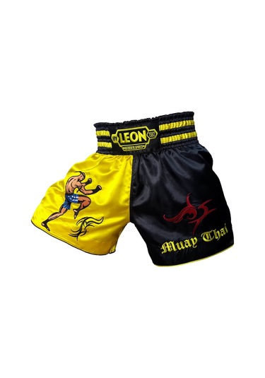 Leon Warrior Profesyonel Muay Thai Ve Kick Boks Şortu Sarı Siyah Renkli Byl1005 Siyah-sarı