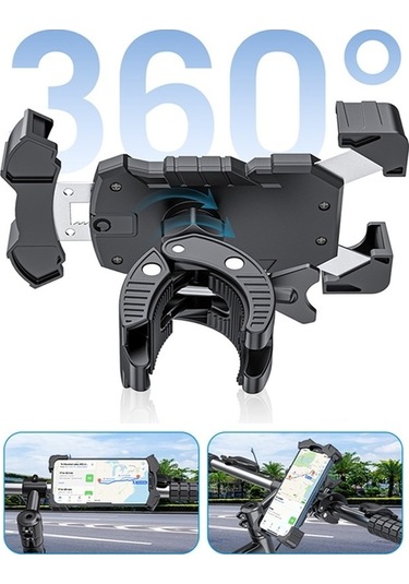 Pazly L101+m011 Sarı Beyaz Bisiklet Telefon Tutucu, Mekanik Kilit, 4.92-7.09 İnç Uygun, Korumalı, 360 Dönüşüm Beyaz - Sarı