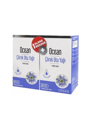 Ocean Çörek Otu Yağı 1000 mg 60 Kapsül 1+1 Hediyeli
