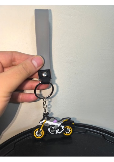 Silikon Kaliteli Motosiklet Anahtarlığı Esnek, Dayanıklı Ve Şık Tasarım Gri