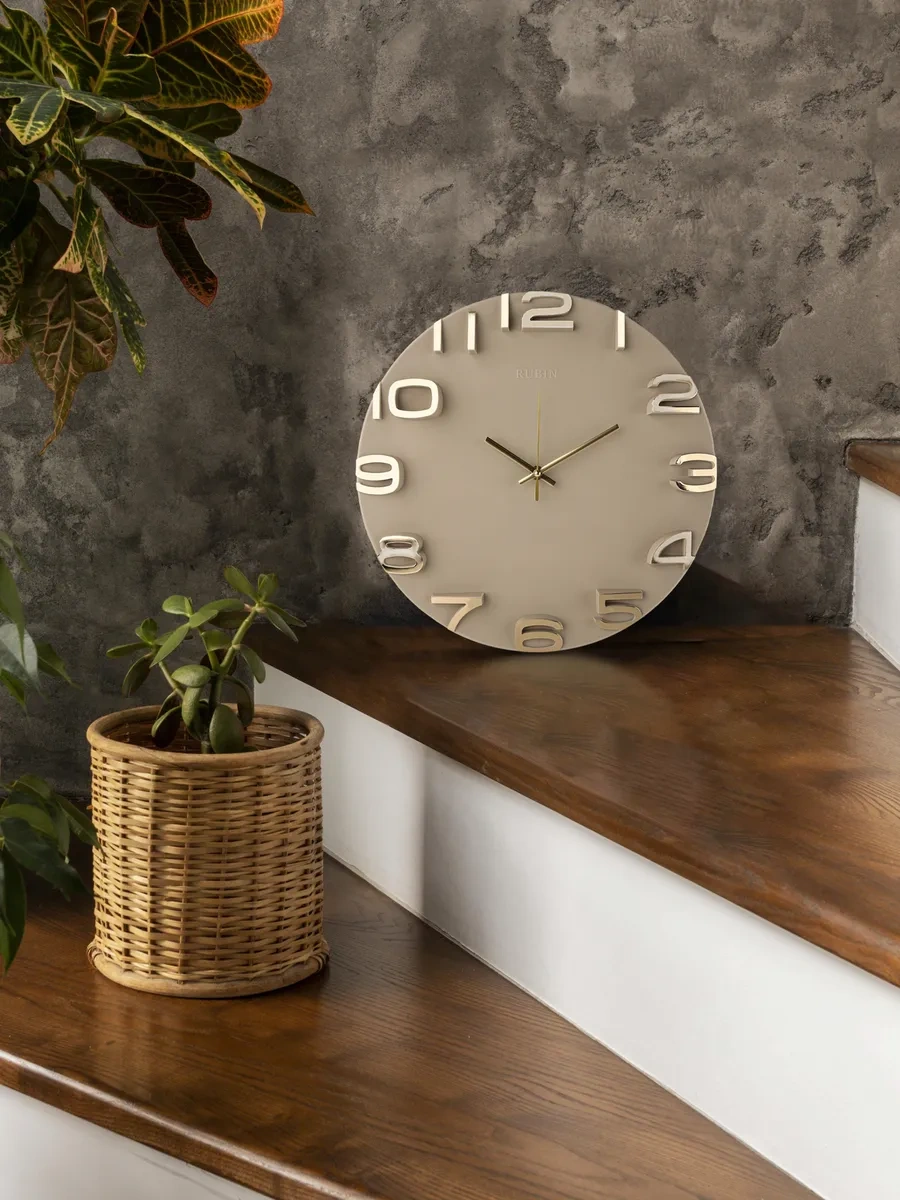 Rubın Sessiz Duvar Saati 34,5 Cm 306925145 Bej