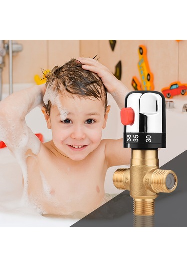 Monyee Ev Tipi Bronz Termostatlı Kanal Valfi, G1/2 Isı Kontrol Cihazı, Güneş Enerjisi Ve Su Isıtıcıları İçin Uygun