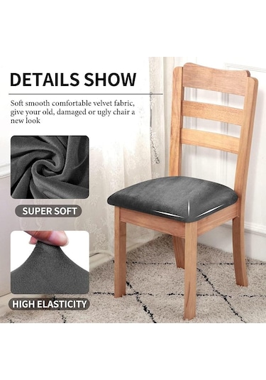 Gökyüzü Mavisi Kadife Kumaş Süper Yumuşak Koltuk Minderi Streç Otel Ziyafet Yemek Oturma Odası Sandalye Kapak Slipcovers Kapakları