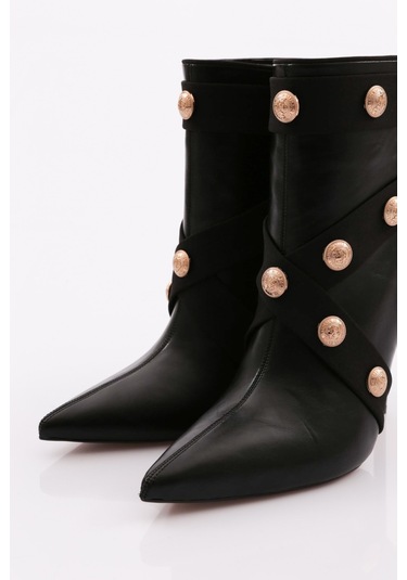 Dgn 8015 Kadin Topuklu Bot 8015-2446-R1534 Siyah