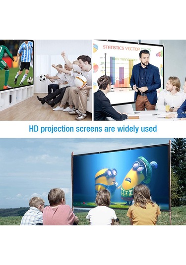 Hfambition Taşınabilir Poliester Projeksiyon Perdesi, Katlanabilir 60 İnç 16:9 Ekran