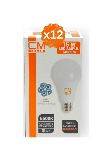 12 Adet - 15w Led Beyaz Işık Ampul E27 Duylu