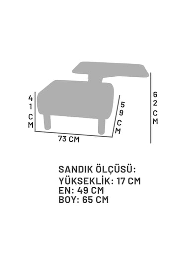 Ester Sandıklı Mekanizmalı Orta Sehpa/bench, Kırık Beyaz