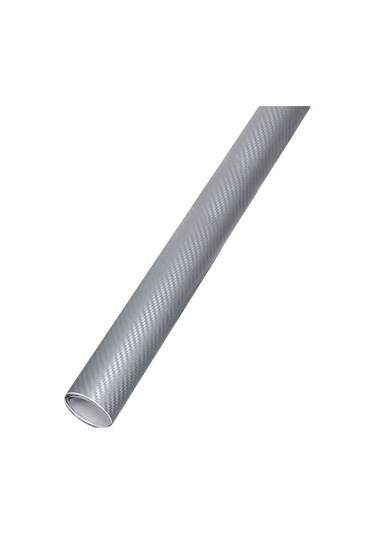 Dianziye Otomatik Karbon Fiber Dekoratif Sticker 3d Desenli 127x10 Cm Pvc Araç Fırça Ve Pas Koruması Folyo Gümüş Rengi