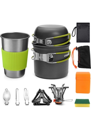 Kamp Tencere Portatif Dağınıklık Kiti Kamp Tencere Y27900gr-1 Yeşil