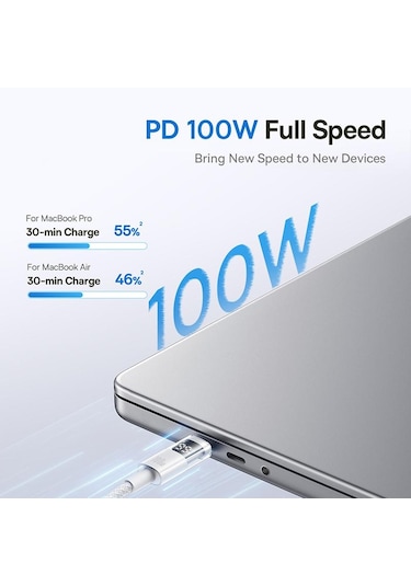 Baseus Display Cbtx00w Type-c'den Type-c'ye Hızlı Şarj Kablosu, Uzunluk:2 M Cbtx