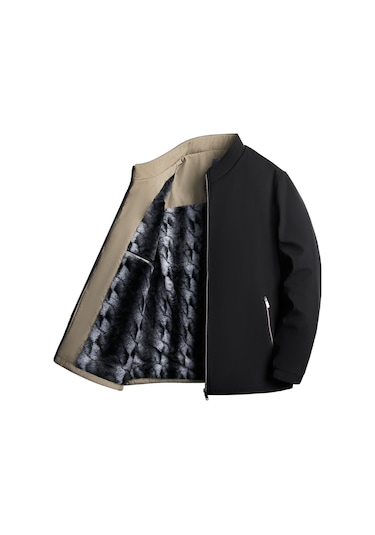 Sımıcg Peluş Sıcak Ve Rahat Erkek Ceket Siyah