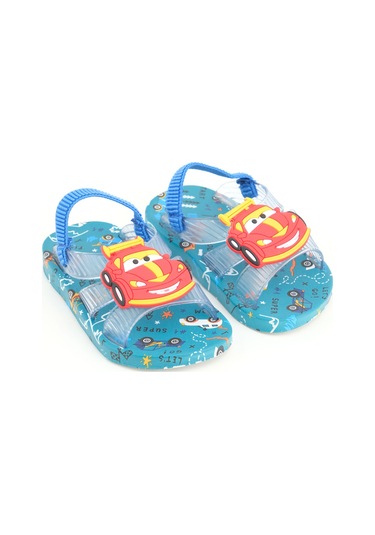 Gezer Yazlık Lastikli Islak Zemine Uygun Günlük Havuz Plaj Erkek Bebek Terlik-Sandalet - Mavi GT6YBE.15135.00.022.B71