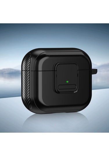 Airpods Uyumlu İçin 3 Tpu + Pc Kablosuz Kulaklık Kılıfı Manyetik Anahtarlı Siyah