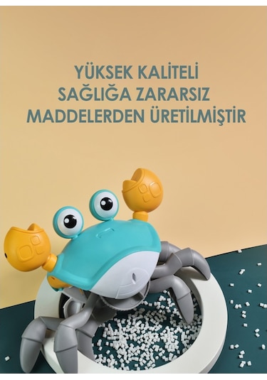 Seher Şarjlı Müzikli Hareketli Oyuncak Yengeç Yürüme Yardımcısı Otomatik Sensörlü