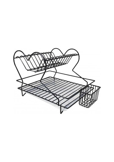 Leva House İki Katlı Bulaşık Sepeti Siyah