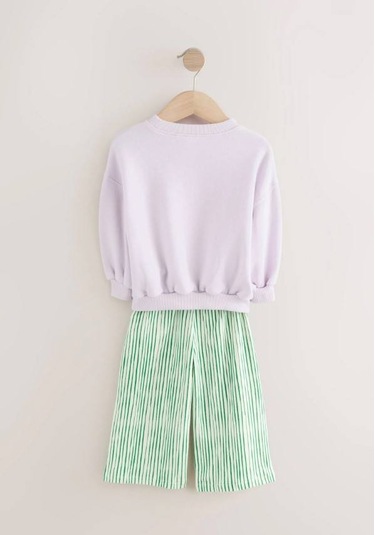 Kız Çocuk Kabartma Aplike Baskı Detaylı Sweatshirt Yeşil Beyaz Çizgili Jogger Alt Üst Takım Çok Renkli Kız Çocuk Kabartma Aplike Baskı Detaylı Sweatshirt Yeşil Beyaz Çizgili Jogger Alt Üst Takım Çok Renkli