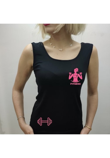 Kalin Askılı Baskılı Kolsuz Tişört S/3xl Siyah