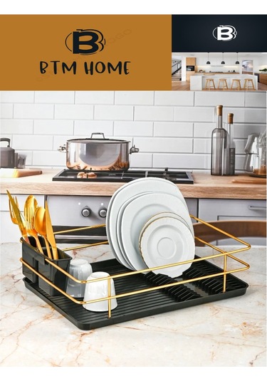 20 Adet Tabak Kapasiteli Metal Plastik Bulaşık Kurutma Sepeti Siyah