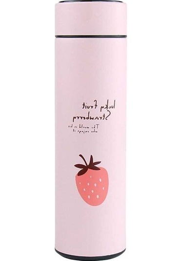 Ebitda 393 Mini Akıllı Termos Bardak, 480ml, Paslanmaz Çelik, Sızdırmaz Kapağı Pembe