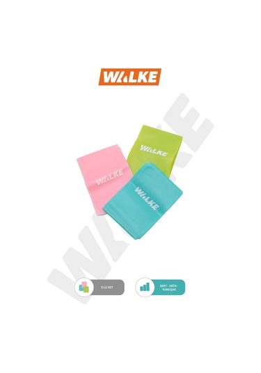 Walke 3 'lü Pilates Bandı Plates Egzersiz Direnç Lastiği Seti (UÇ KISMI AÇIK)